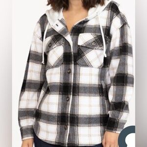Plaid Hooded Women's Jacket